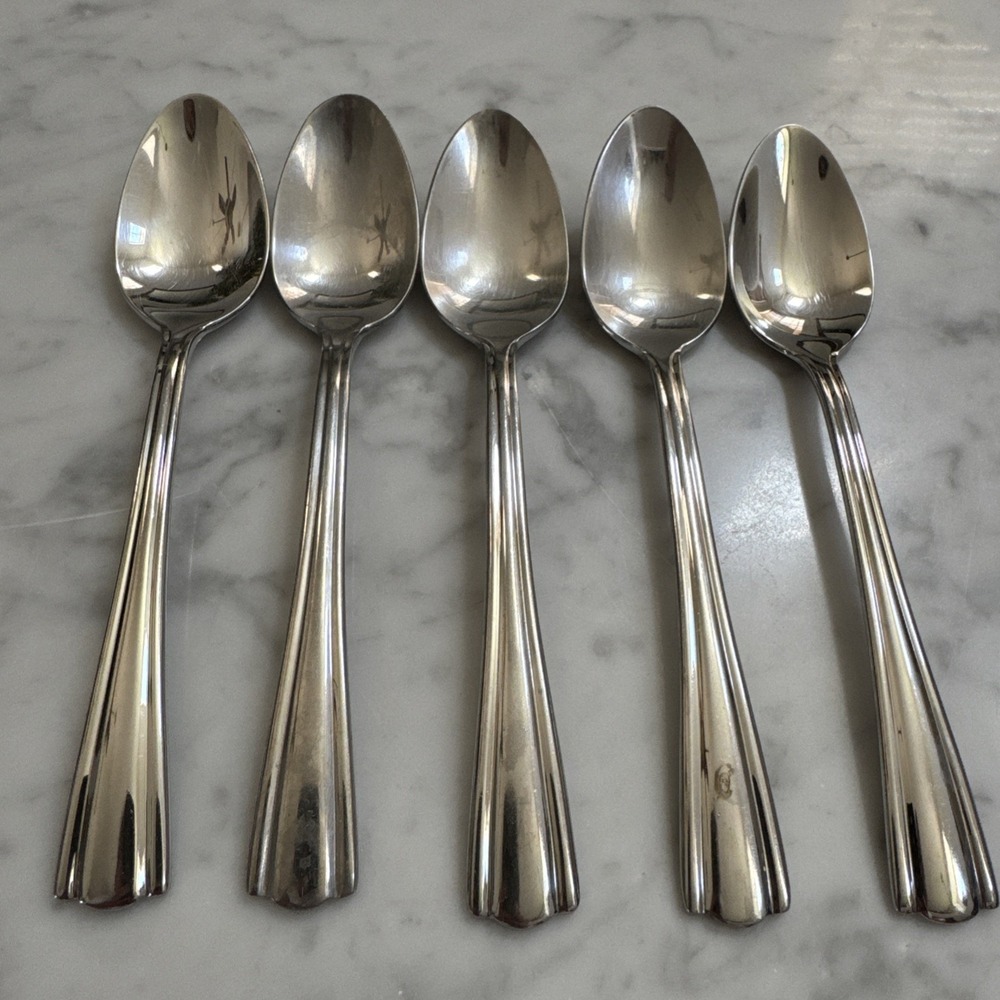 Elana by Hampton Silversmiths 18/10 Stainless Teaspoons Lot Of 5